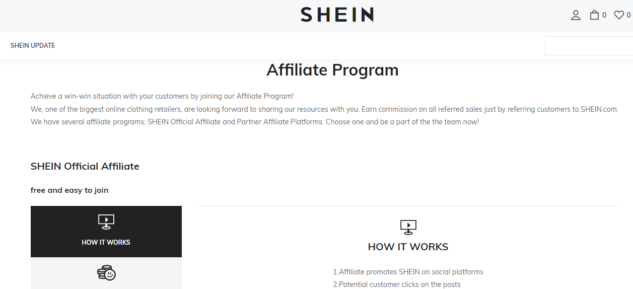 shein affiliate program review