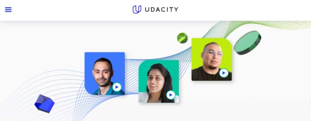 Udacity homepage