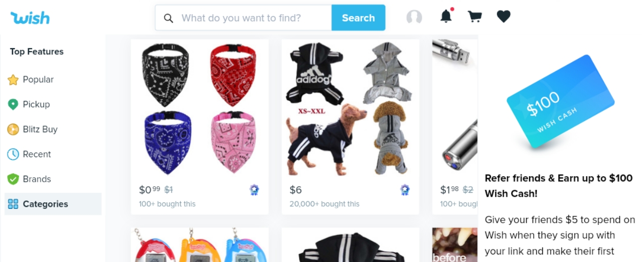 Pet accessories category at wish