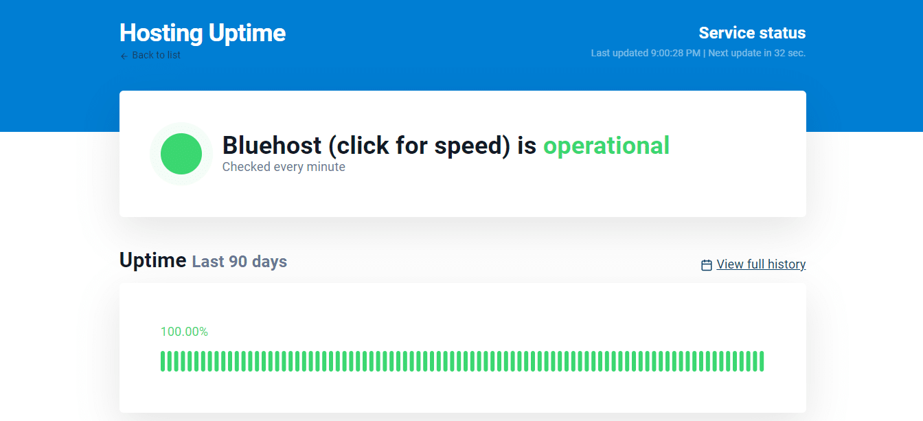 bluehost uptime checker