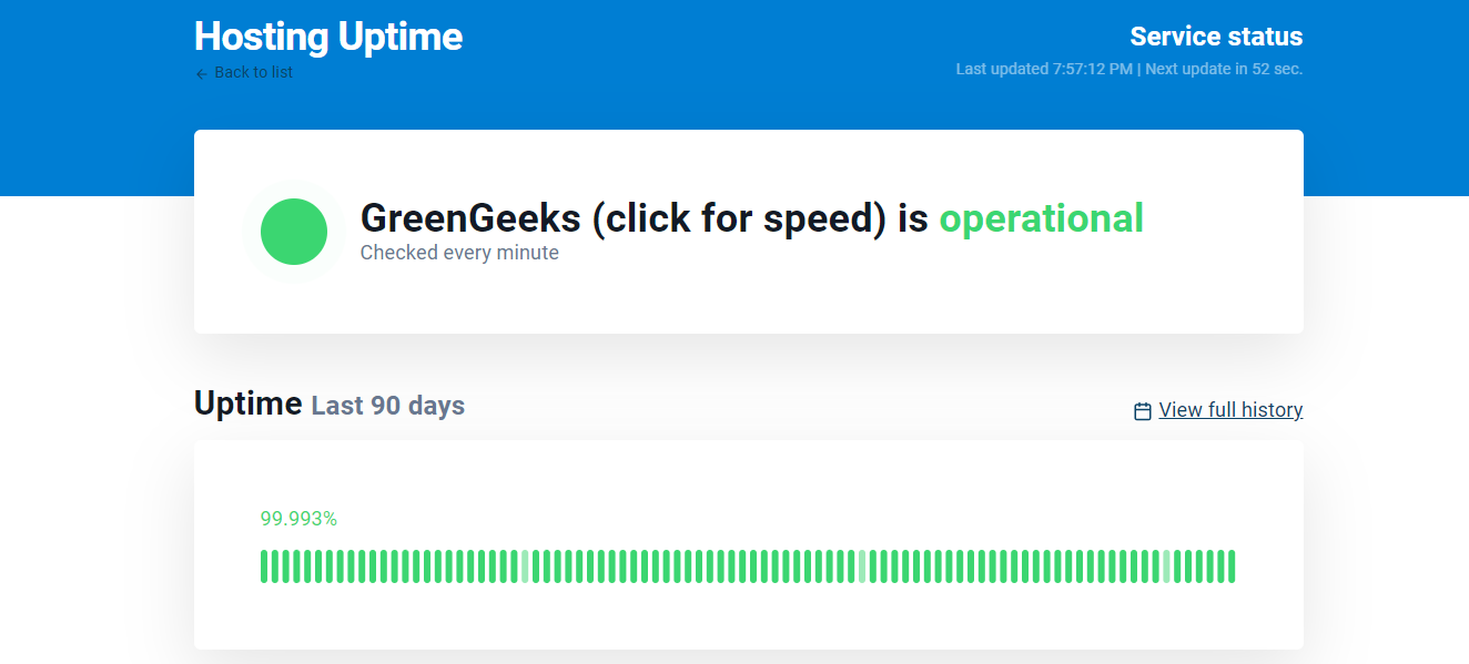 green geek hosting uptime research