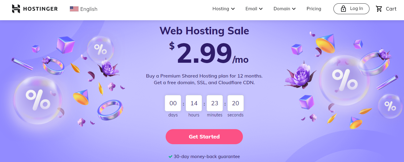 hostinger homepage - overall best hosting for a pet niche website