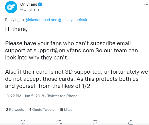 Onlyfans tweets on payment methods - does onlyfans accept american express