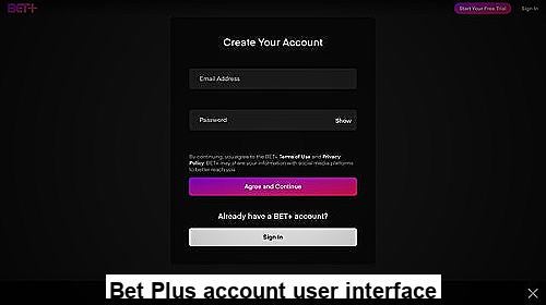 Image of a Bet Plus account user interface