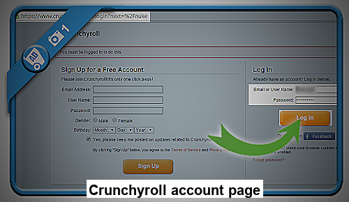 Crunchyroll account page