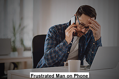 Man frustrated with phone