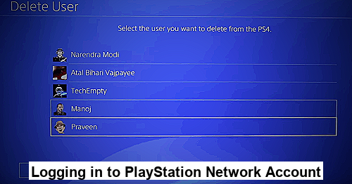 Logging in to PlayStation Network Account