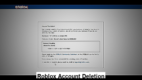 Roblox Account Deletion
