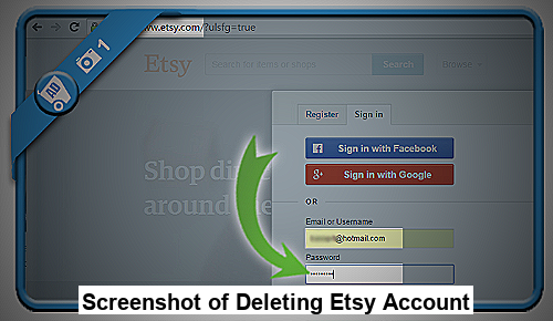 Example Screenshot of Account Deletion Process