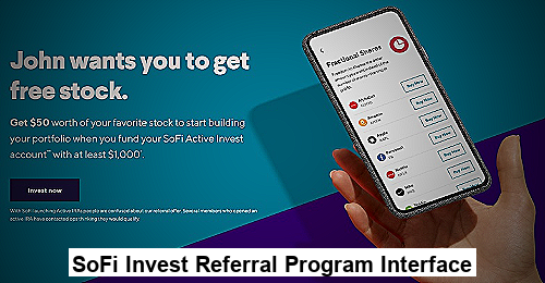 SoFi Invest Referral Program Interface