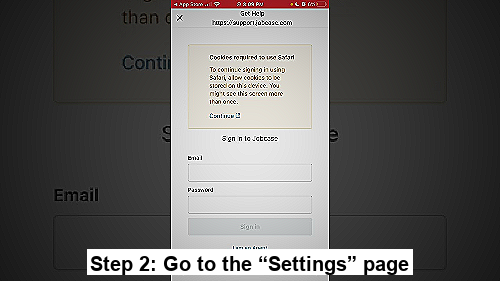 Step 2: Go to the “Settings” page